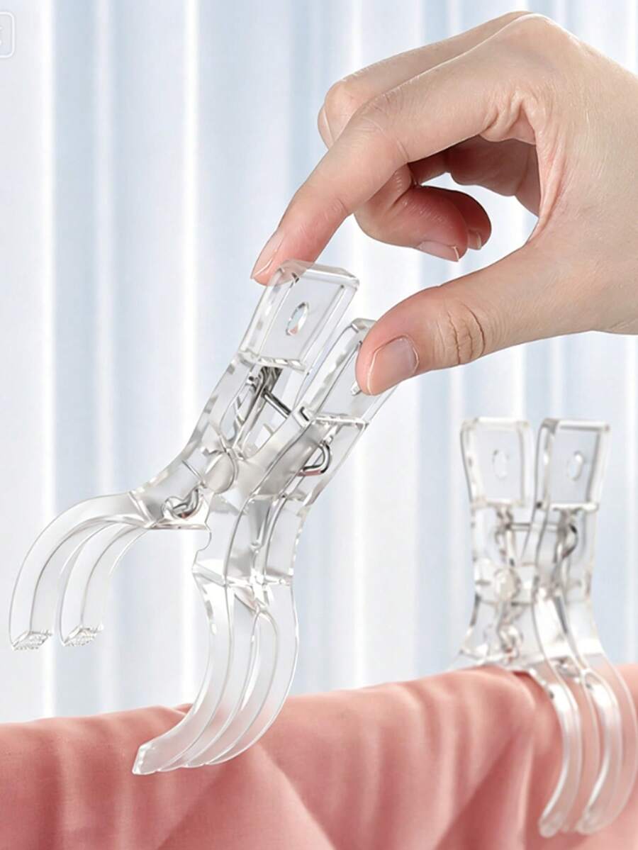 3.5-Inch Large Transparent Balloon Arch Clips, Plastic Spring Clamps For Background Decor, Birthday Party, Beach Towel Crafts, Swimming Pool Photography Studio - A - View 1