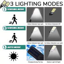 2pcs Strong Solar Lights, Outdoor LED Wall Lights, 3 Modes Motion Sensor Street Lights, Rechargeable Yard Path Security Lighting - 2件 - 查看 6