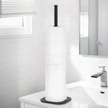 1 Piece Standing Toilet Paper Roll Holders, Folding Shelf For Paper Rolls, With Round Base, Holds Large Size Rolls, Suitable For Bathroom, Bathroom Accessories - Black - View 8
