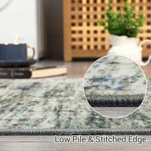 Hodeffior 4 Sizes Large Abstract Area Rug, Machine Washable Short Pile Living Room Rug With Non Slip TPR Backing, Stain Resistant Foldable Indoor Carpet For Bedroom, Dining Room, Entryway, Home Decor - Gris - Ver 6