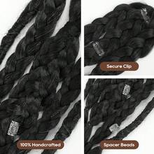 24 Inch Viking Men's Hair Extensions, Handmade Braided Clip-In Ponytail Hair Piece, Suitable For Viking Costume And Renaissance Warrior Accessories, Halloween - Multicolor - View 5