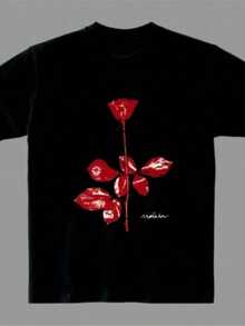 Camiseta de Mujer Casual Depeche Negative Skull Mode de Algodón con Gráficos, Estilo Oversize, Ropa Deportiva, Streetwear, Camiseta de Navidad 2025 - Negro - Ver 1