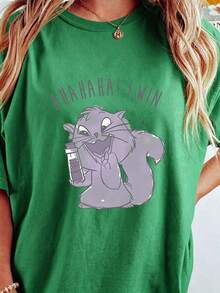 "The Emperor's New Groove" Yzma C1At Ahaha I Win T-Shirt For Men, Women, And Sizes S To 5XL. Women's T-Shirt Available In Sizes S To 5XL. K186220G This Unisex T-Shirt Is Made Of 100% Cotton With A Tight Knit Pattern, Ensuring Its Durability. Suitable For All Body Types, Both Men And Women. Its Durable, High-Quality Fabric Is Ideal For Various Sewing Projects, Offering A Soft And Resilient Feel. It Is Also Very Breathable. Perfect For Spring/Summer, Vacation Outfits, And Party Wear. Women's Oversized Graphic T-Shirt, Casual Summer - 綠色 - 查看 4