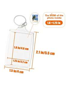 5~100pcs Transparent Blank Acrylic Photo Frame Keychain DIY Detachable Ring Key Chain Gift, Birthday Gift - Multicolor - View 6