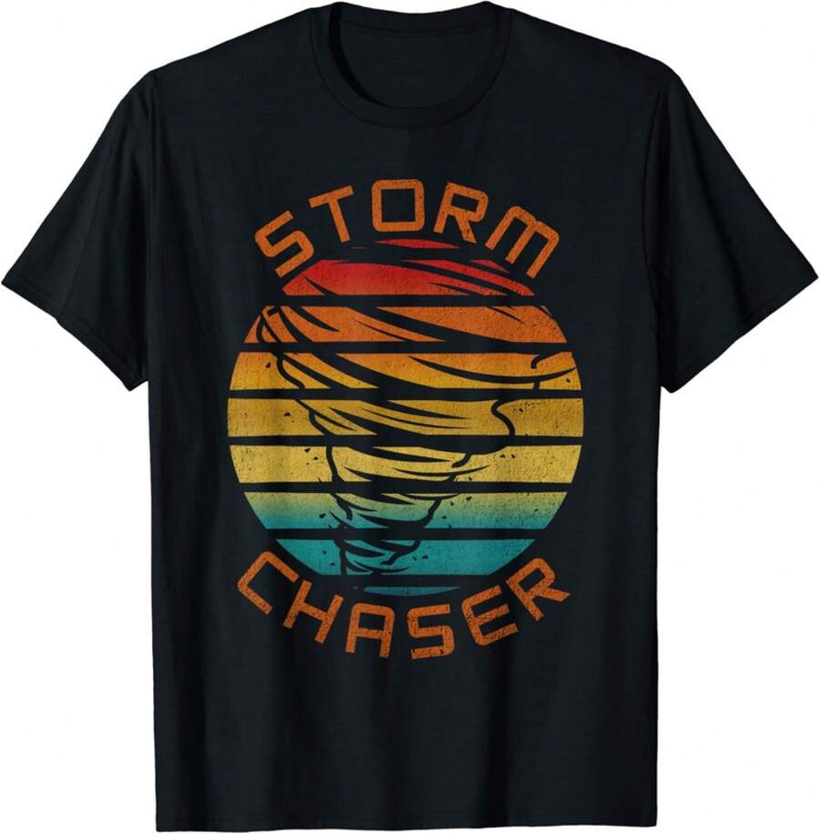 Storm Chaser Tornado Meteorology Meteorologist Weatherman Gifts Unisex T-Shirt - Black - View 1