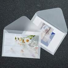 10/50pcs Blank Semi-Transparent Self-Sealing Envelopes, Suitable For Invitations, Postcards And Business Letters - Elegant European Style Gift Box Message Cards, High-Quality Paper, Multipurpose For Weddings, Office And Personal Use - Self-sealed Envelope - View 2