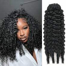 ZHENDEFA Bundles Human Hair 3C4A Spiral End Quick Burmese Curly Water Wave Bundles Human Hair Extensions For Women Natural Black - SNatural - View 3
