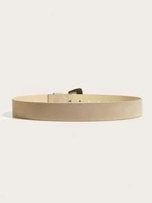 1pc Boho Beige Studded Belt, Western Style Buckle Waist Belt For Women, Y2K Spring/Summer, Velvet Printed Buckle Waist Belt, Suitable For Dresses, Daily Wear, Parties, Music Festivals - Beige - View 2