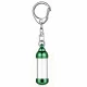 Green Aluminum Alloy Cylindrical Glass Tube Keychain