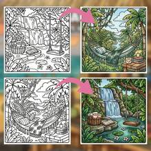 Tropical Coloring Pages, Summer Beach Island Coloring, Relaxing Coloring, Cute Numbered Coloring Book. The Book Contains Relaxing Beach Scenes, Vegetation, And Island-Themed Designs. The Lines Are Simple And Smooth, Making It Easy To Color. - 熱帶風情著色本 - 查看 4