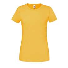 Fruit of the Loom Womens/Ladies Iconic Ringspun Cotton T-Shirt (Sunflower) - 100% Combed Ringspun Cotton - 195gsm - (PC5349) - Yellow - View 1