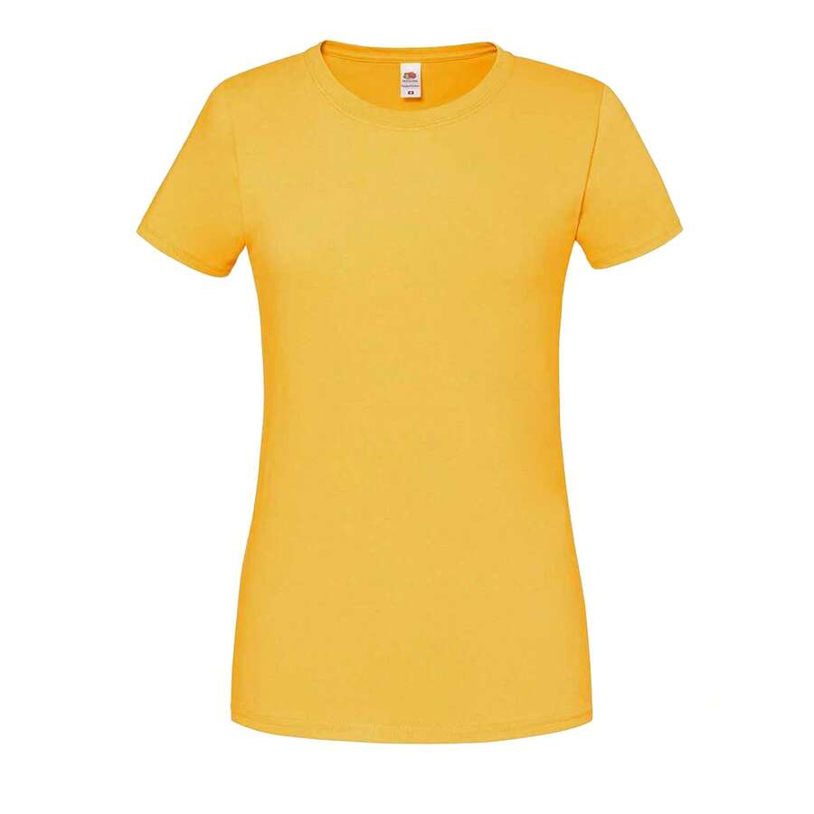 Fruit of the Loom Womens/Ladies Iconic Ringspun Cotton T-Shirt (Sunflower) - 100% Combed Ringspun Cotton - 195gsm - (PC5349) - Yellow - View 1