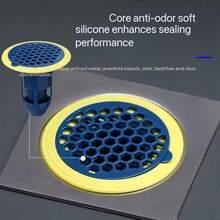 1pc Bathroom/Toilet Floor Drain Deodorizing & Pest Control Filter Cover - White - View 4