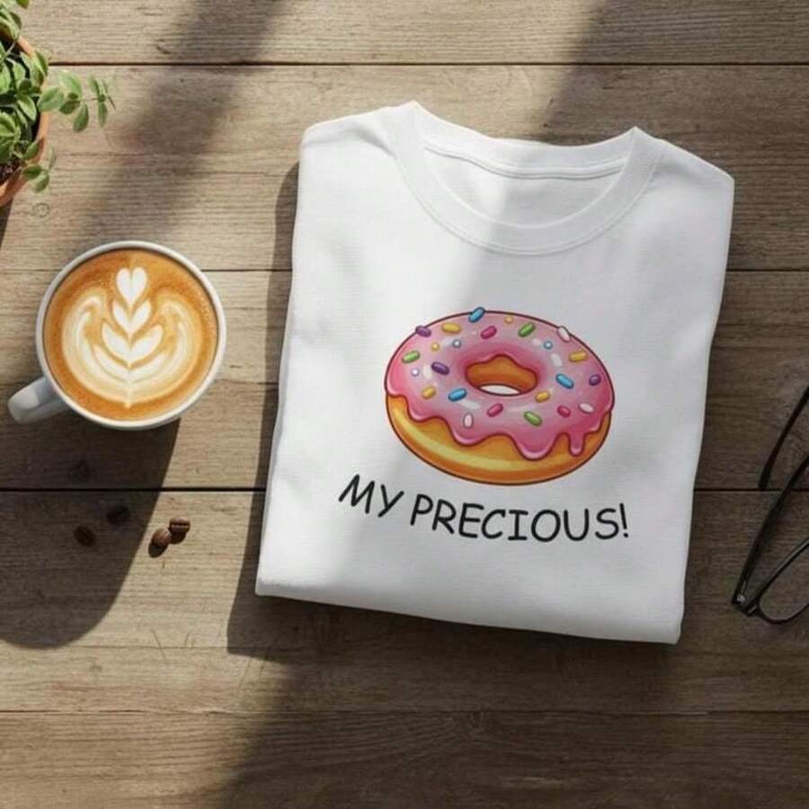 My Precious Doughnut T S1Hirt, Funny, Doughnut, Food Lover, - Blanco - Ver 1