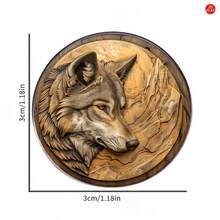 1pc 2D Flat Rural Style Wolf Brooch, Suitable For Daily Wear, Anniversary, Birthday, Party And Gifts, A Versatile Accessory For All Seasons - A - View 2