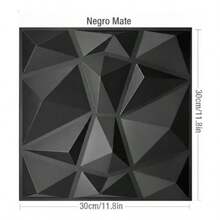 Vmingo 20Pcs 3D PVC Decorative Wall Panel Modern Prism 30x30cm - Hitam 3D 30x30 - View 4