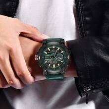 Foxbox Reloj digital militar LIGE para hombres, resistente al agua 30m, reloj de cuarzo LED, reloj deportivo, reloj grande para hombres - Negro - Ver 4