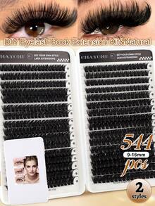 544/640pcs D Curl Single Flare False Eyelashes, Large Capacity For Thick Fluffy Natural Eye Makeup, Suitable For Home DIY, Beginners And Makeup Artists, Soft And Long-Lasting, Create Fox Eye And Cat Eye Looks - D - View 4