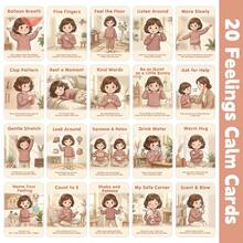 20pcs Feelings Calm Cards - Mindfulness Activities Emotional Regulation Cards, Self-Regulation & Coping Skills Cards For Anxiety Relief, Calming Strategy Cards - A - View 7
