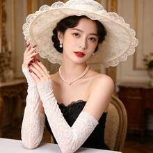 1 Pair Summer Sun Protection Gloves Ice Lace Arm Sleeves Sunshade Arm Covers Long Sleeve Daily Versatile - Multicolor - View 4