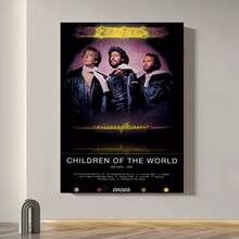 Enmarcado Lienzo enmarcado en  2D Flat, 2D Flat, 1 pieza | Póster de la portada del álbum Youngsters of the World de los Bee Gees (1976) | Impresión de grupo musical clásico para decoración del hogar | Listo para colgar | Marco de  de 11,81 x 15,75 pulgadas - Enmarcado - Ver 2