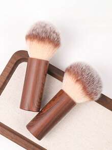 1PC Wood Grain Short Handle Nail Dust Brush, Soft Bristles Nail Cleaning Brush, Multi-Use Manicure & Makeup Tool For Salon Home Use - Multicolor - View 6