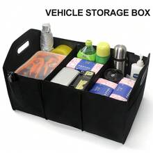 Organizador de maletero para coche, caja de almacenamiento plegable para coche con bolsillos, organizador de carga de tela Oxford impermeable, accesorio universal para coche. - A - Ver 6