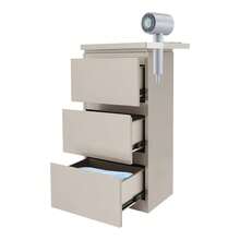 kangten 3 Drawer Barber Shop Storage Cabinet, Fingerprint Resistant Stainless Steel Hair Salon Floor Cabinet With Hair Dryer Holder, Small Beauty Organizer For Tools, Compact Vanity Station (Silvery) A Nice Gift - Silvery@BGIKMV-002110*1 - View 1