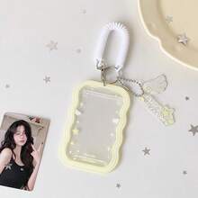 1 pieza Soporte de tarjeta acrílico con alas de ángel de 3 pulgadas, funda de exhibición de tarjeta de foto de ídolo para niñas, protector de marco de foto para estudiantes - Rectángulo - Ver 14