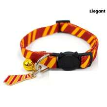 Striped Pet Collar With Bell & Pendant, Adjustable Size, Suitable For Wedding Decoration - Multicolor - View 3