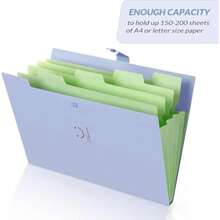 WADY Organizador de Archivos de Acordeón, Carpeta de Archivos Expandible, Folder Organizador with Bolsillos - Amarillo - Ver 6