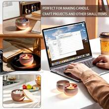 HIZTGHC 56pcs Candle Making Kit: Includes 12 Premium Glossy Rose Gold Candle Jars (With Wood Grain Lids) And A Complete Set Of DIY Candle Making Materials. These Exquisite Jars Can Also Serve As Versatile Storage Containers For Various Small Items - 56-piece Candle Making Set - View 8