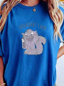"The Emperor's New Groove" Yzma C1At Ahaha I Win T-Shirt For Men, Women, And Sizes S To 5XL. Women's T-Shirt Available In Sizes S To 5XL. K186220G This Unisex T-Shirt Is Made Of 100% Cotton With A Tight Knit Pattern, Ensuring Its Durability. Suitable For All Body Types, Both Men And Women. Its Durable, High-Quality Fabric Is Ideal For Various Sewing Projects, Offering A Soft And Resilient Feel. It Is Also Very Breathable. Perfect For Spring/Summer, Vacation Outfits, And Party Wear. Women's Oversized Graphic T-Shirt, Casual Summer - 藍色 - 查看 6