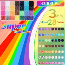 32000Pcs Rhinestones Bedazzling Kit With Tools, 3mm Color Resin Rhinestones For Bedazzling, Flatback Resin Gems For Crafts, Bedazzler Kit For Clothing Shoes DIY Face Makeup Tumblers - ColorB - 查看 2