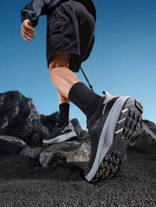 CAMEL CROWN Men's Casual Sports Shoes, Breathable Mesh Outdoor Student Skipping Rope Lightweight Shock-Absorbing Running Shoes - Black/Grey - View 5