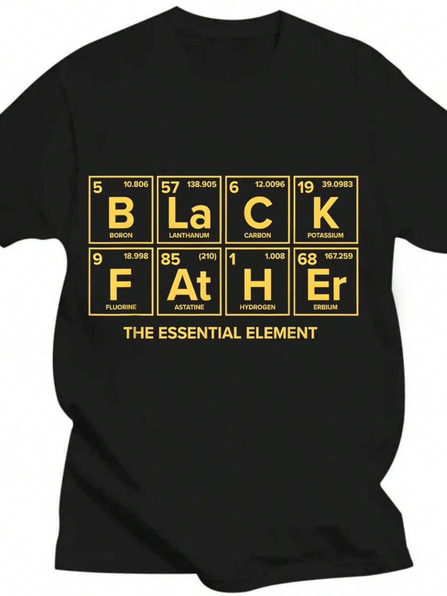 Chemistry Science T-Shirt For Dad: The Essential Element - Black - View 1
