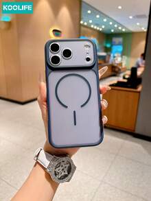 Koolife 1pc Navy Blue Matte Magnetic Phone Case, PC+TPU Shockproof Protective Cover, Compatible With MagSafe, Large Camera Window, Anti-Scratch Protective Shell, For IPhone 18 Pro/18 Pro Max/17/17 Pro/17 Pro Max/16/15/14/13 - Blue - View 2