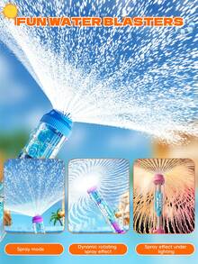 120-Hole Pull-Out Fireworks Water Cannon, Featuring Shell And Handle Design, Large Water Storage Capacity, Suitable For Lawn, Summer Beach, Water Park And Swimming Pool - 3-color Firework Water Gun - View 2