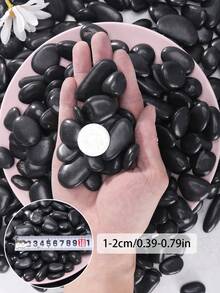 黑色拋光裝飾鵝卵石，適用於花園與居家裝飾石 - 0.12-0.79 英吋拋光石，適用於室內植物、花瓶、戶外花盆、水族箱、魚缸及節日裝飾 - 彩色 - 查看 16