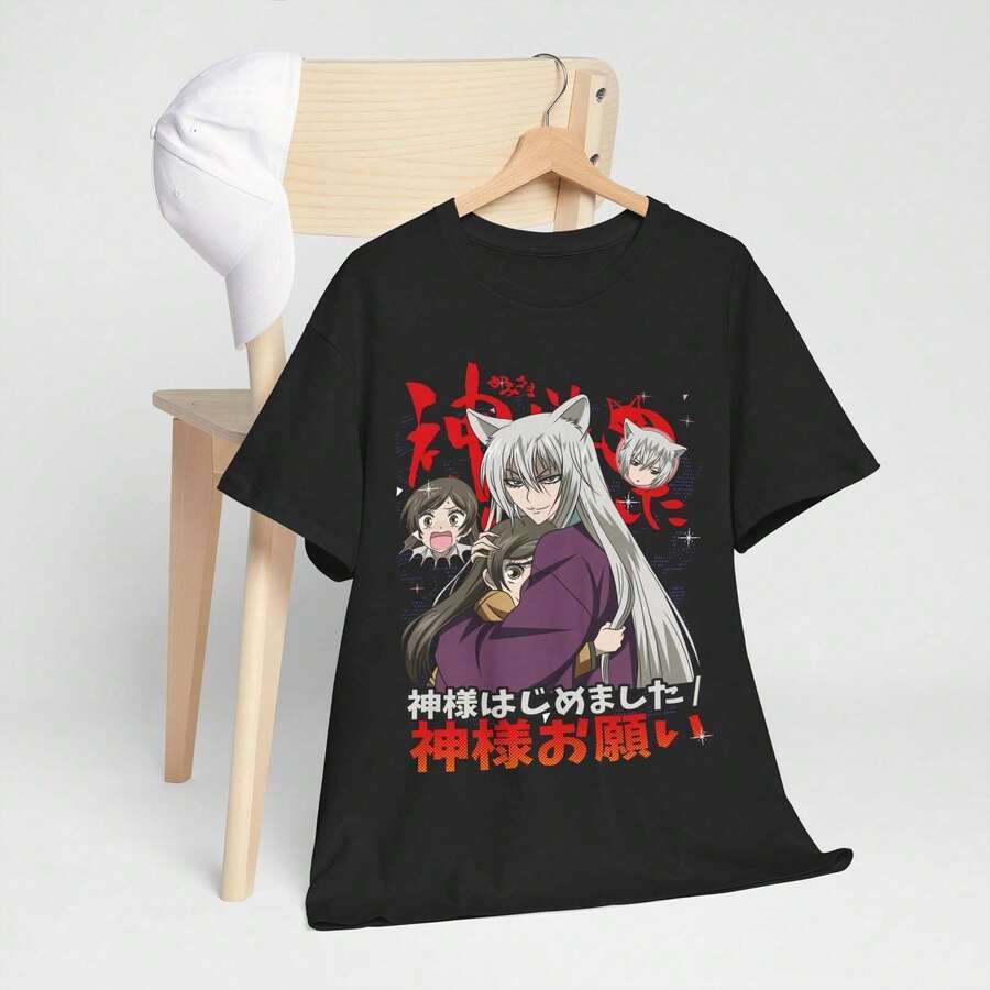 Tomoe Kamisama T-Shirt Anime Manga Girl Kawaii Funny Lovers Gift Shirt All Size Summer T Shirts Summer Outfit For Women Black Top White Top Going Out Tops Summer Tops Going Out Top T Shirt - 黑色 - 查看 1
