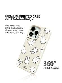 Miniso Miffy 兔子卡通動漫手機殼，新款象牙白柔軟矽膠手機殼，夏季手機殼，節日禮物，防滑、防摔、防指紋手機殼，適用於 iPhone 17、17 Air、17 Pro、17 Pro Max、11、12、13、14、15、16 Pro、16 Pro Max、14 Plus、15 Plus、16 Plus、16 Pro、16 Pro Max、XR - 白色 - 查看 4