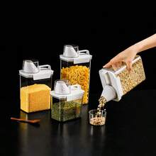 升級版透明寵物食品儲存容器,大容量密封狗/貓糧儲存桶,防潮寵物食品儲存罐 - 透明2300ml - 查看 5