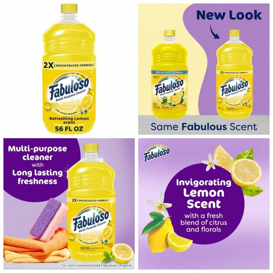Multi-Purpose Cleaner, 2X Concentrated Formula, Refreshing Lemon Scent, 56 Oz - 1 - 查看 1