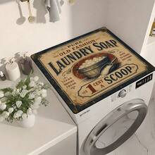 1pc Vintage Laundry Room Pattern Absorbent Dish Drying Mat, Espresso Machine Countertop Absorbent Mat, Sink Drain Mat, Soft Faucet Absorbent Mat, Sink Cup Mat, Kitchen & Bathroom Accessories - Multicolor - View 6