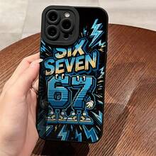 卡通「67」設計附肢體、眼睛、手套與鞋子，搭配「Six Seven」文字標題，適用於 iPhone 17、16、15、14、13、12、11、Plus、Pro Max 手機殼，舒適握感，極簡耐用，男女通用，時尚外觀，(週年紀念、情人節、新月，送給自己的最佳禮物) - 彩色 - 查看 4