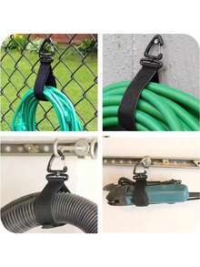 5 piezas de organizadores de cables de extensión ajustables de alta resistencia - Correas de almacenamiento de polipropileno negro duradero para taller, garaje y organización del hogar, gestión segura de cables, soporte de cables, organizador de herramientas, construcción resistente - General - View 6