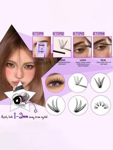 D Curled Segmented False Eyelashes With 320 Clusters, Large Capacity 30-100P, Beginner Friendly Simulated Thick Grafting Eyelashes - View 6