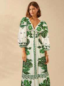 Women Midi Dresses - Green - View 1
