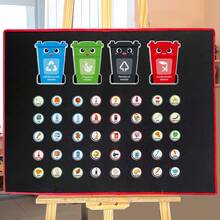 Quixorblex 44-Piece Felt Learning Set, Cartoon-Themed, For Early Education. Includes Garbage Sorting, Recycling And Life Skills Props. Montessori Teaching Resources For Home, School And Classroom Use. Educational Felt For Classification And Learning Activities - Multicolor - View 5