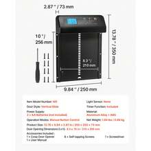 Automatic Chicken Coop Door, Battery Powered Chicken Coop Door With Timer & Manual Setting, Anti-Pinch Security, Durable Aluminum Alloy, Auto Chick Run Gate Opener With Waterproof Sealing, Black - Black - View 11